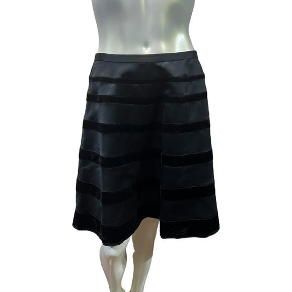 Behnaz Sarafpour for Target Black Velvet Stripe Circle Skirt, Size Small - Picture 1 of 12
